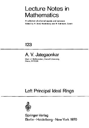 Left Principal Ideal Rings