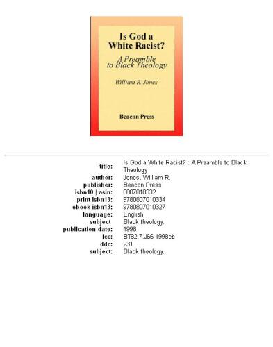 Is God a White Racist?