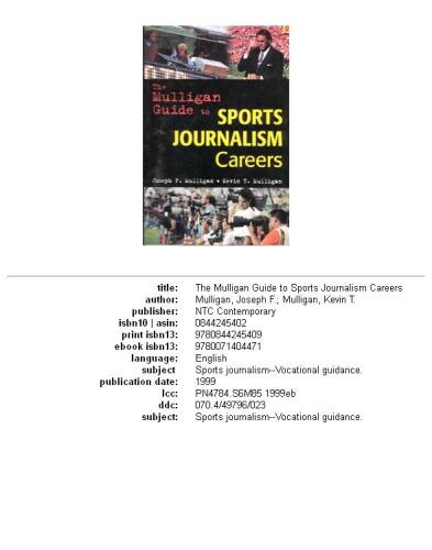 The Mulligan Guide to Sports Journalism Careers