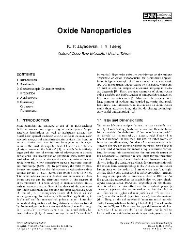 Oxide Nanoparticles