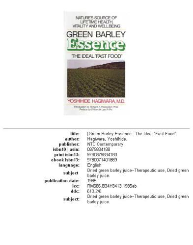 Green Barley Essence: The Ideal Fast Food