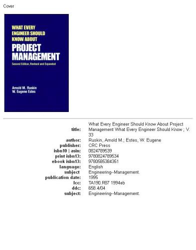 What Every Engineer Should Know about Project Management