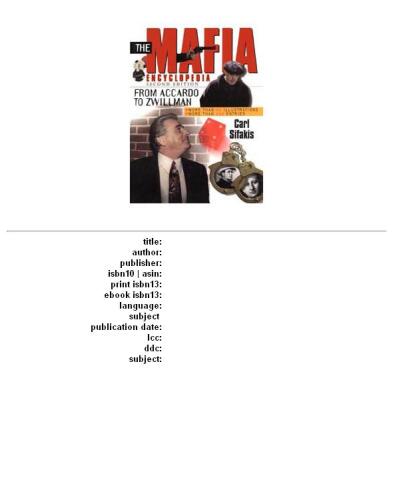 The Mafia Encyclopedia, Second Edition