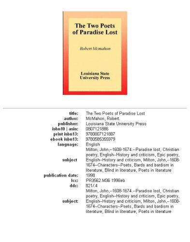 The Two Poets of Paradise Lost