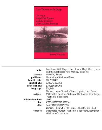 Lay Down With Dogs: The Story of Hugh Otis Bynum and the Scottsboro First Monday Bombing
