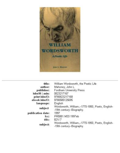 William Wordsworth: A Poetic Life