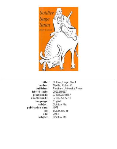 Soldier, Sage, Saint