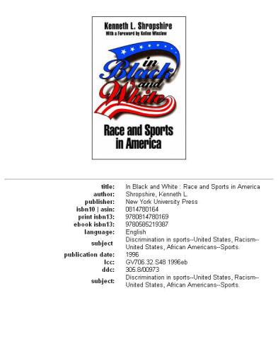 In Black and White: Race and Sports in America