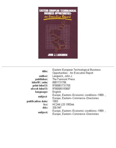 Eastern European technological business opportunities: An executive report
