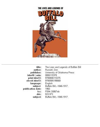 The Lives and Legends of Buffalo Bill