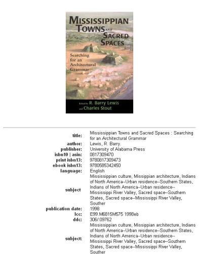 Mississippian Towns and Sacred Spaces: Searching for an Architectural Grammar