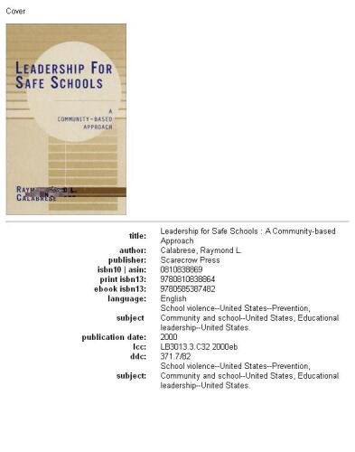 Leadership for Safe Schools