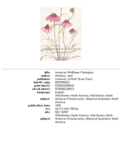 American Wildflower Florilegium