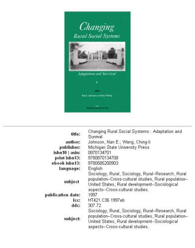 Changing Rural Social Systems Adaptation and Survival: Adaptation and Survival