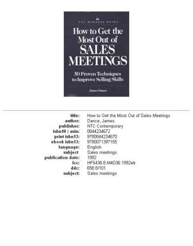 How To Get The Most Out of Sales Meetings
