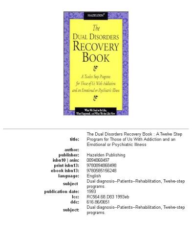The Dual Disorders Recovery Book