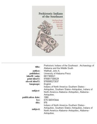 Prehistoric Indians of the Southeast: Archaeology of Alabama and the Middle South
