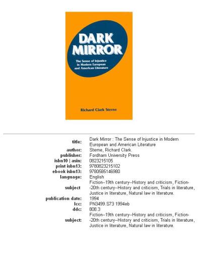 Dark Mirror: The Sense of Injustice in Modern European and American Literature