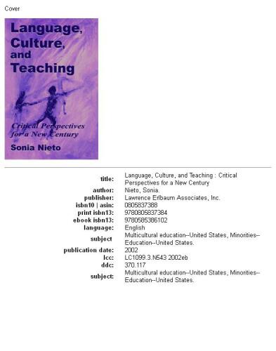 Language, Culture, and Teaching: Critical Perspectives for a New Century (Volume in the Language, Culture, and Teaching Series)