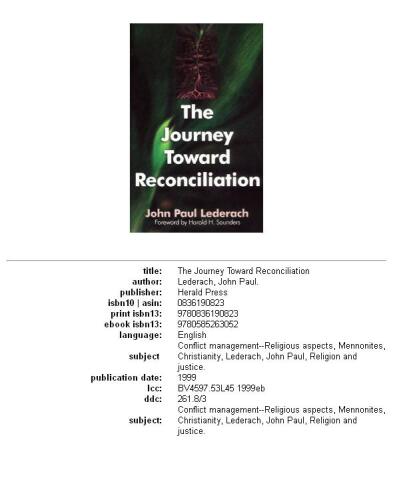 The Journey Toward Reconciliation