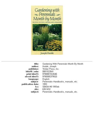 Gardening with Perennials Month by Month