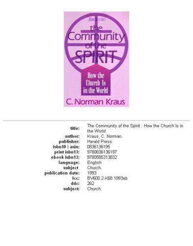The Community of the Spirit: How the Church Is in the World