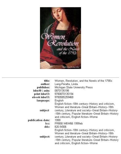 Women, Revolution, and the Novels of the 1790s