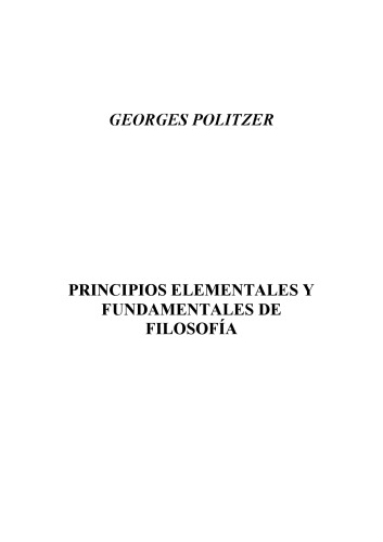 Principios elementales y fundamentales de filosofía