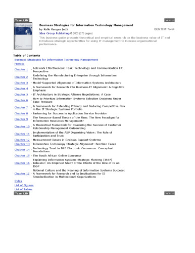 Business Strategies for Information Technology Management