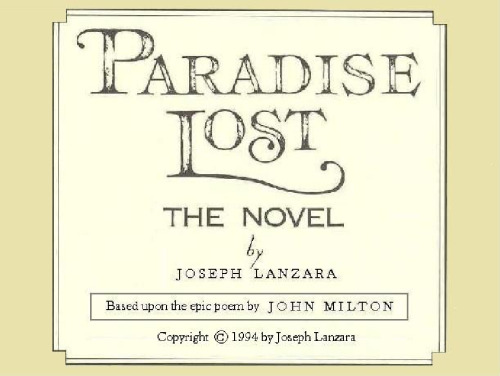 Paradise Lost: The Novel