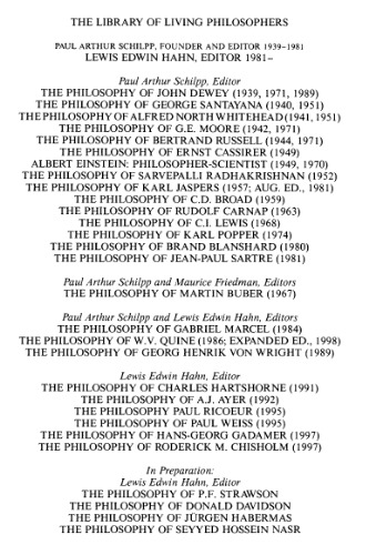 The Philosophy of W.V. Quine (Library of Living Philosophers) - Exp Sub edition