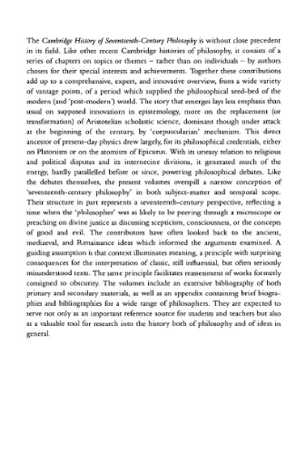 The Cambridge History of Seventeenth-Century Philosophy (vol. 1)