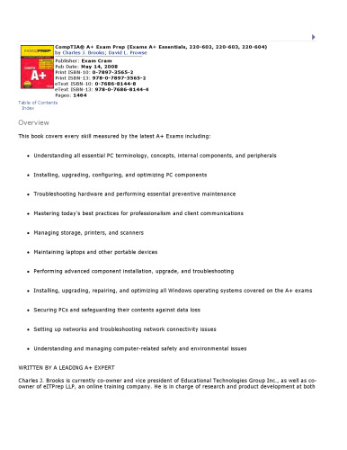 CompTIA A+ Exam Prep (Exams A+ Essentials, 220-602, 220-603, 220-604) (Exam Prep)