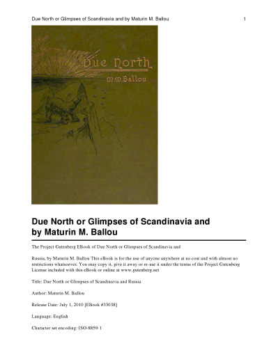 Due North Or Glimpses Of Scandinavia And Russia