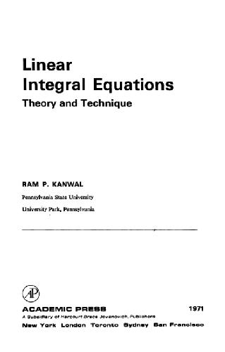 Linear Integral Equations: Theory and Techniques