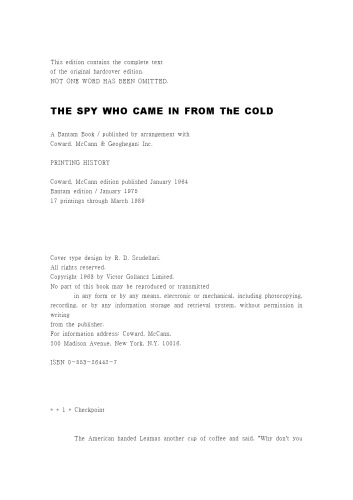 The Spy Who Came In from the Cold