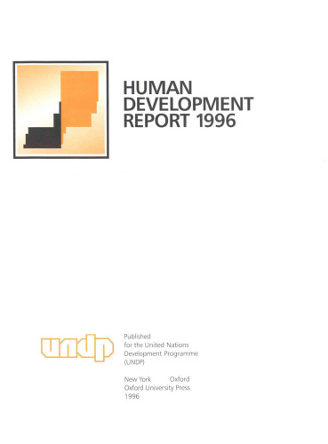 Human Development Report 1996: Economic growth and human development