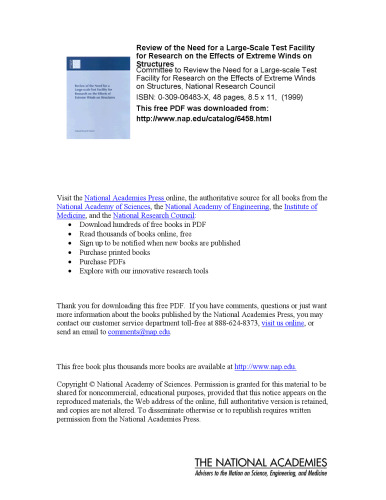 Review of the Need for a Large-Scale Test Facility for Research on the Effects of Extreme Winds on Structures (Compass Series)
