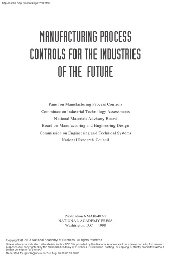 Manufacturing Process Controls for the Industries of the Future (Compass Series)