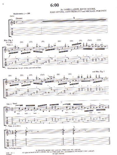 Dream Theater: Awake (Authentic Guitar-Tab)