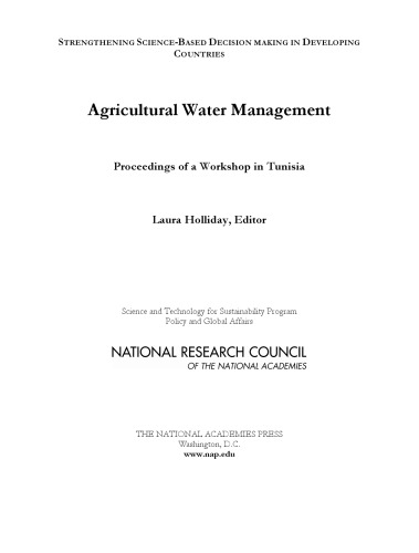 Agricultural Water Management:  Proceedings of a Workshop in Tunisia