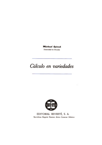 Calculo En Variedades  Spanish