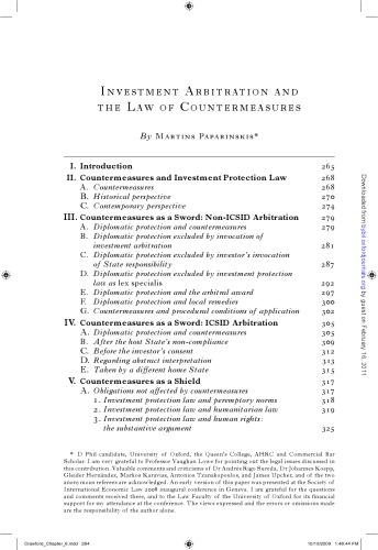 Investment Arbitration and the Law of Countermeasures