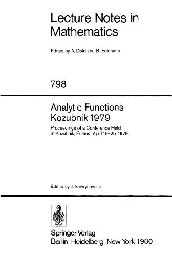 Analytic Functions Kozubnik 1979: Proceedings