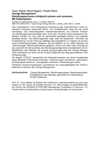 Change Management: Wandlungsprozesse erfolgreich planen und umsetzen