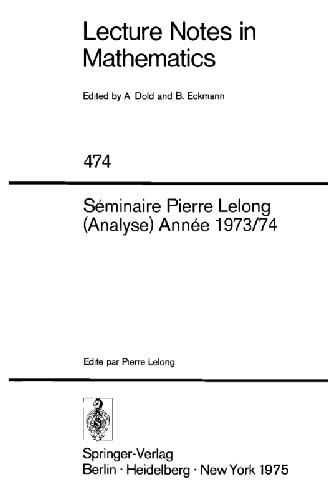 Seminaire Pierre Lelong (Analyse)