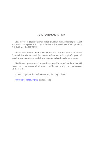 MHRA Style Guide. A Handbook for Authors, Editors, and Writers of Theses. Second Edition