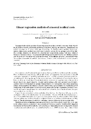 Linear regression analysis of censored medical costs