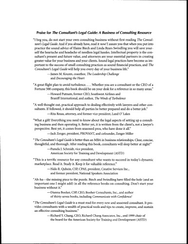 The Consultant's Legal Guide: A Business of Consulting Resource