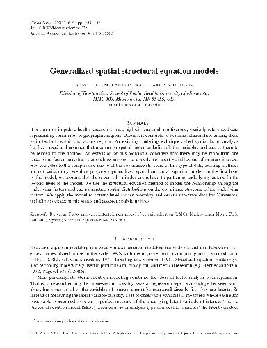 Generalized spatial structural equation models